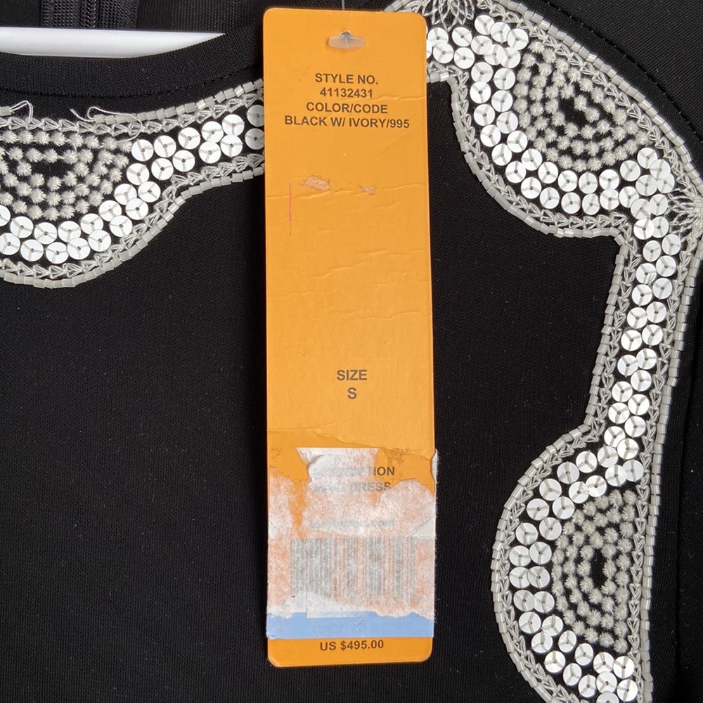 Tory Burch Black Ivory Long Sleeve Dress, flawed - Picture 5 of 11